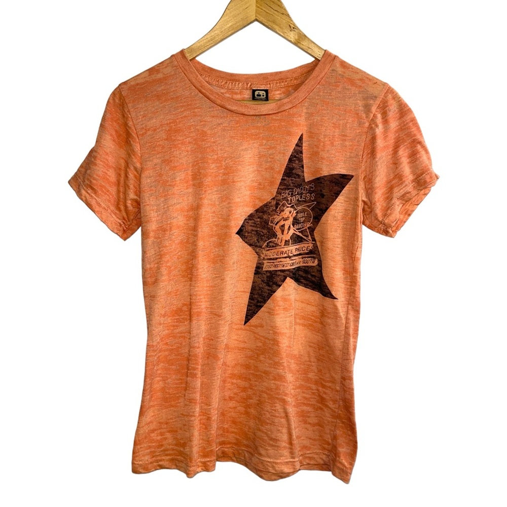 Porn Star - Orange Crew Neck T-shirt - Size MD - by Devils May Care - Unisex
